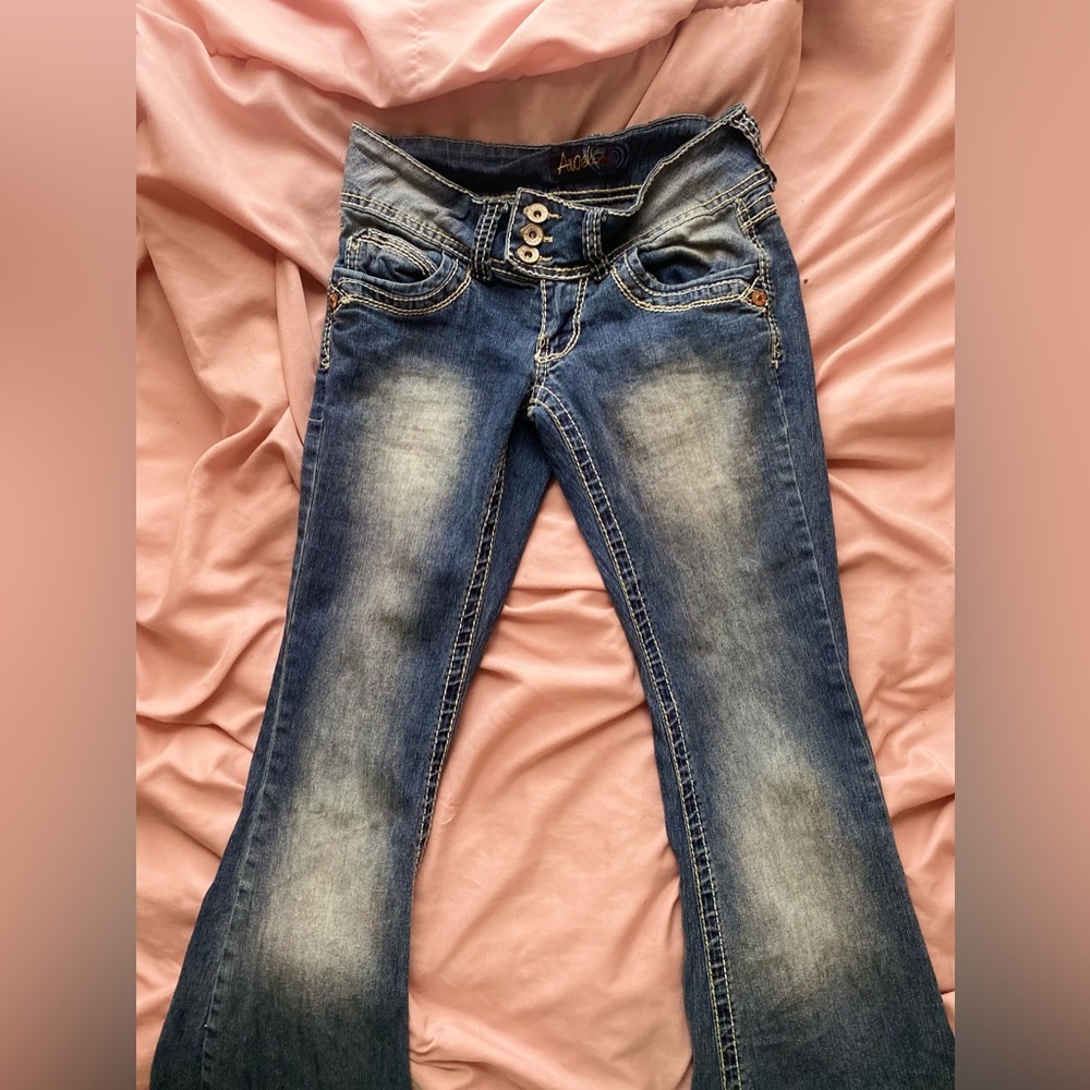 Angel Jeans- Low Rise Boot Cut Boyfriend Jeans